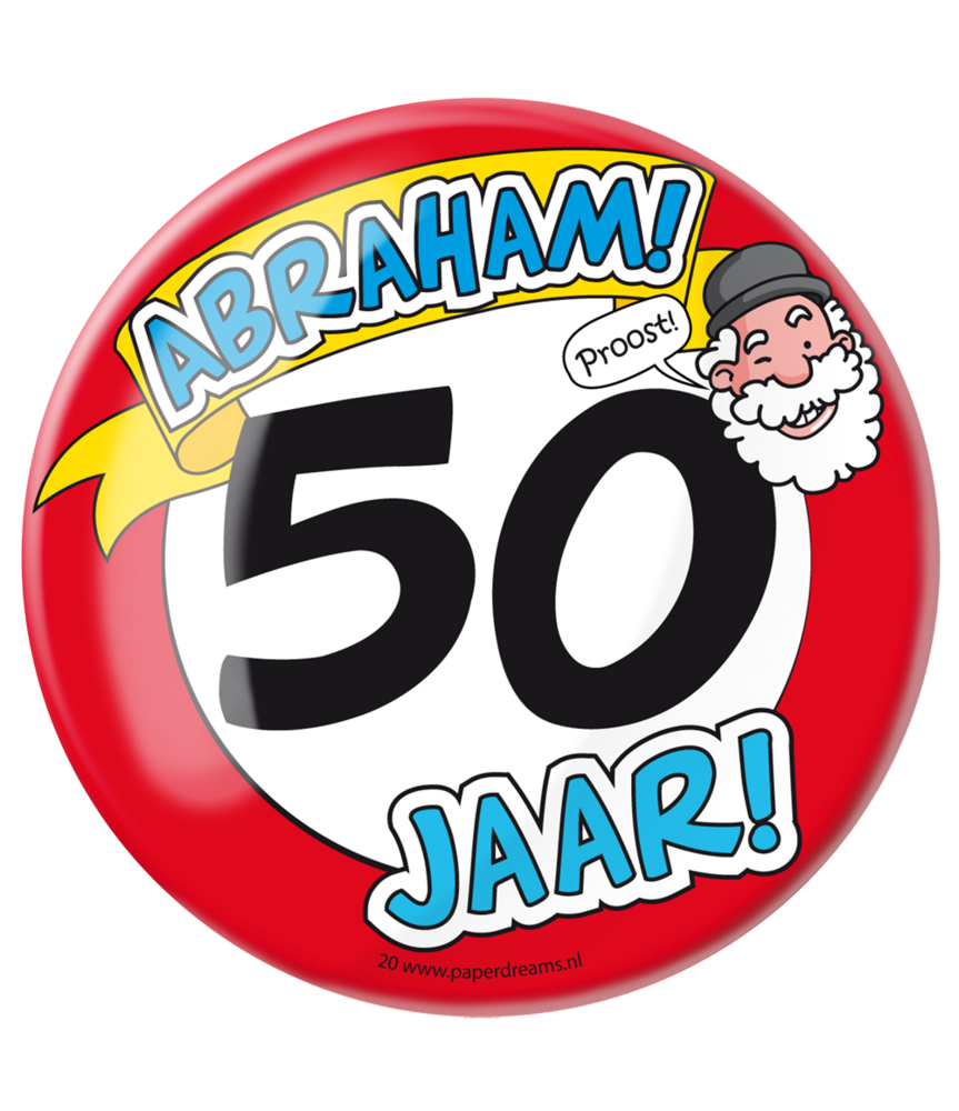 Paper Dreams Bouton XL 50 ans Abraham Signalisation routière | à l'unité