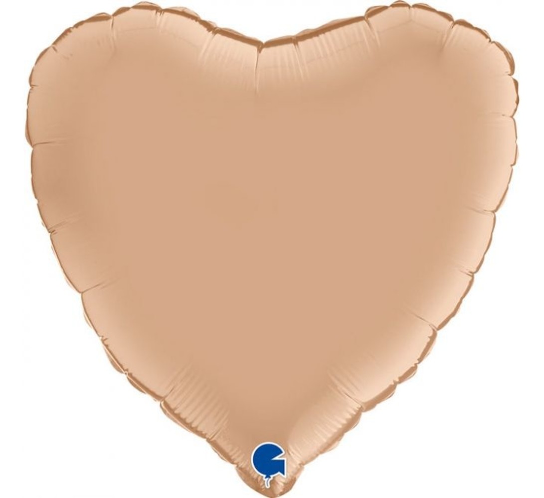 Grabo Nude satin heart helium balloon | 46 cm