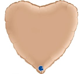 Grabo Nude satin heart helium balloon | 46 cm