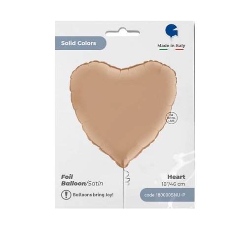 Grabo Nude satin hart helium ballon  | 46 cm Grabo Nude satin hart helium ballon  | 46 cm