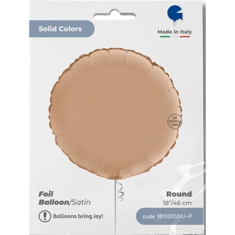 Grabo Ballon rond en satin nude gonflé à l'hélium | 46 cm