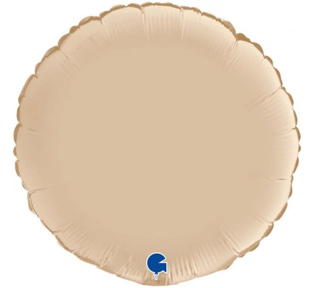 Grabo Ballon rond en satin crème gonflé à l'hélium | 46 cm