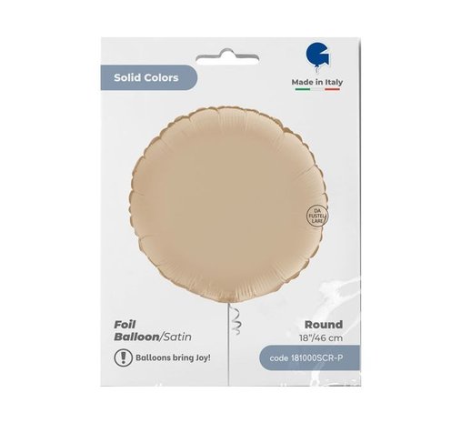 Grabo Ballon rond en satin crème gonflé à l'hélium | 46 cm