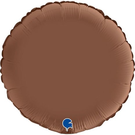 Grabo Bruine satin helium ballon rond | 46 cm Grabo Bruine satin helium ballon rond | 46 cm
