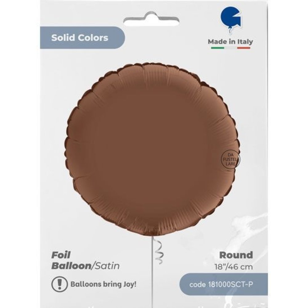 Grabo Bruine satin helium ballon rond | 46 cm Grabo Bruine satin helium ballon rond | 46 cm