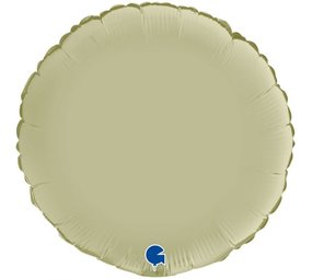 Grabo Ballon rond en satin vert olive gonflé à l'hélium | 46 cm