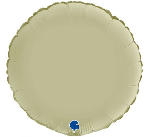 Grabo Olijfgroene satin helium ballon rond  | 46 cm Grabo Olijfgroene satin helium ballon rond  | 46 cm