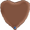 Grabo Bruine satin hart helium ballon | 46 cm Grabo Bruine satin hart helium ballon | 46 cm