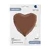 Grabo Bruine satin hart helium ballon | 46 cm Grabo Bruine satin hart helium ballon | 46 cm