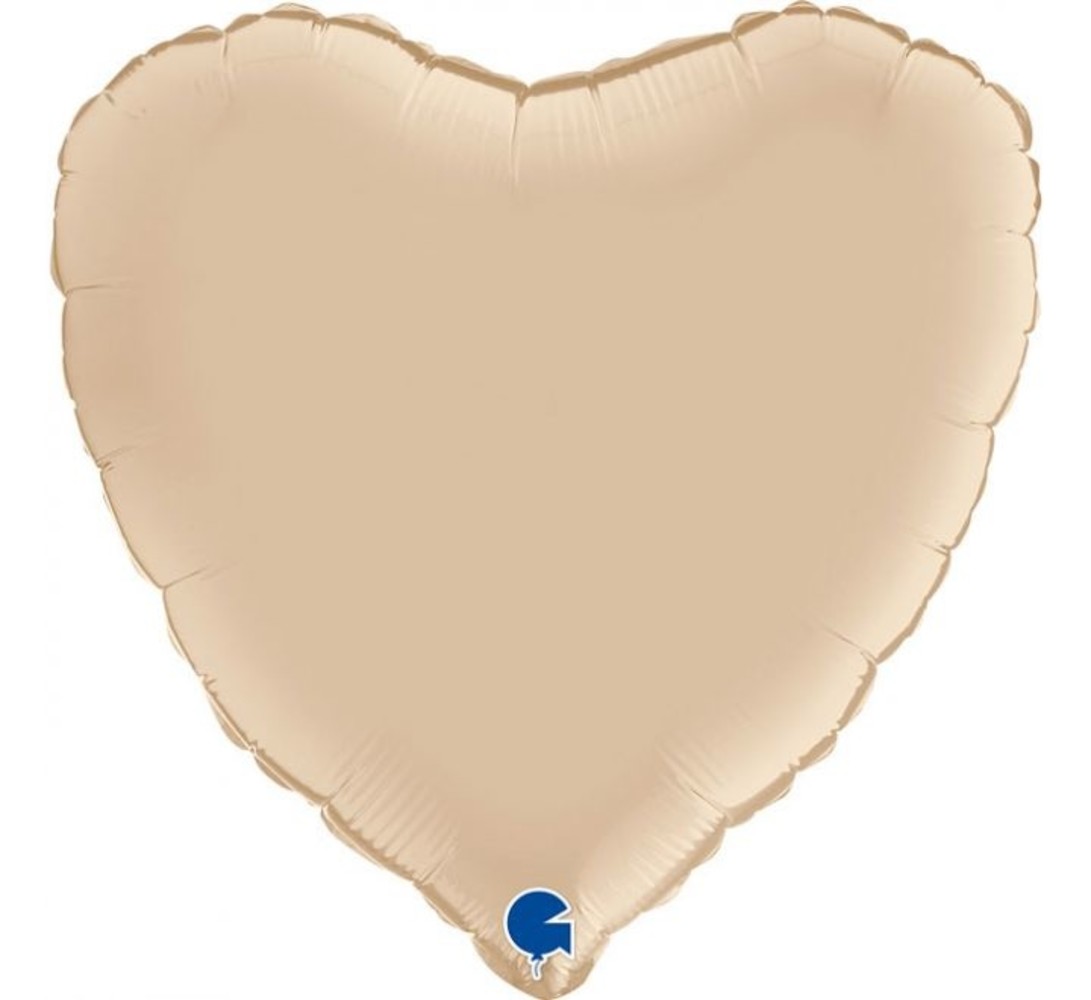 Grabo Herzförmiger Heliumballon aus cremefarbenem Satin | 46 cm