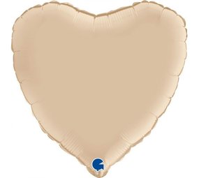 Grabo Ballon cœur en satin crème gonflé à l'hélium | 46 cm