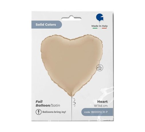 Grabo Cream satin helium balloon heart | 46 cm