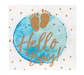 Boland Servetten Hello Boy! 33x33cm | 20 stuks Boland Servetten Hello Boy! 33x33cm | 20 stuks
