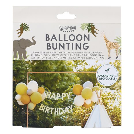 Ginger Ray Let's go Wild Happy Birthday Balloon Kit |  per kit