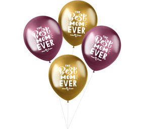 Folat The best mom ever ballonnen 33cm | per 4 stuks