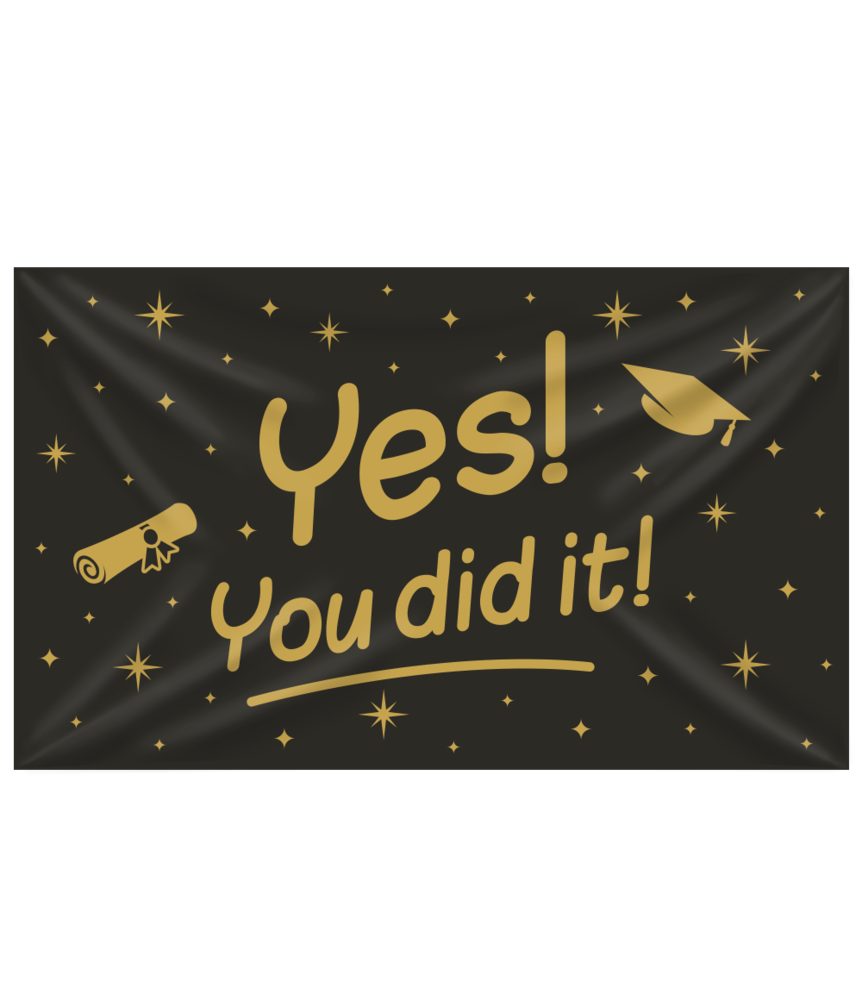 Paper Dreams Geslaagd Gevel Vlag geslaagd Yes You did it! 90x150cm | per stuk Paper Dreams Geslaagd Gevel Vlag geslaagd Yes You did it! 90x150cm | per stuk