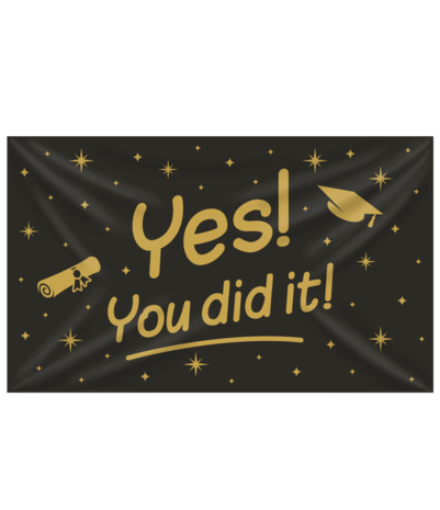 Paper Dreams Geslaagd Gevel Vlag geslaagd Yes You did it! 90x150cm | per stuk Paper Dreams Geslaagd Gevel Vlag geslaagd Yes You did it! 90x150cm | per stuk