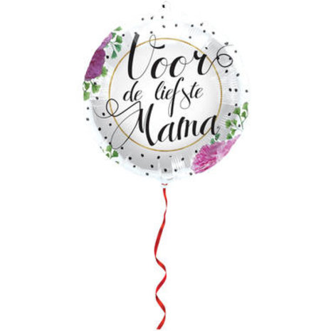Folat Heliumballon Voor de liefste mama | 45cm | per stuk Folat Heliumballon Voor de liefste mama | 45cm | per stuk