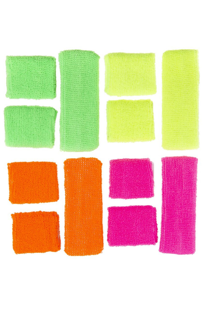 LG Imports Neonfarbene Schweißbänder, 4er-Set (3 Stück) | 4 Farben