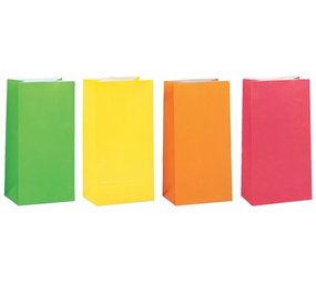 Unique Party Neon Paper Party Bags | 10 pieces