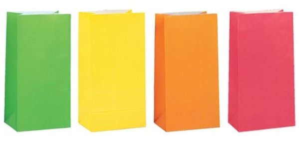 Unique Party Neonfarbene Partytüten aus Papier | 10 Stück