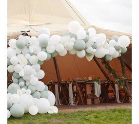 Ginger Ray Luxury white & sage green balloon arch kit