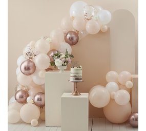 Ginger Ray Balloon arch kit rose gold, peach, white | 70 balloons