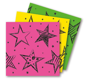 Folat Neon servetten 33x33cm| 16 stuks Folat Neon servetten 33x33cm| 16 stuks