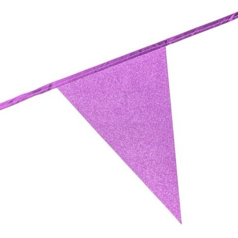 Paper Dreams Glitzernde Wimpelgirlande, pinkfarben, aus Karton, 16 x 20 cm | 6 Meter