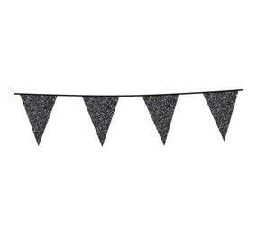 Paper Dreams Black Glitter Flag Garland 16x20xcm | 6 meters