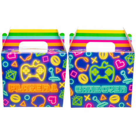 LG Imports Gamer Neon Party Favor Box 13x9.5x12cm | 12 pieces