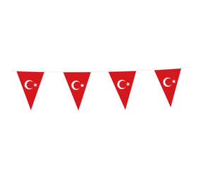 WeFiesta Türkische Flaggengirlande | 10 Meter