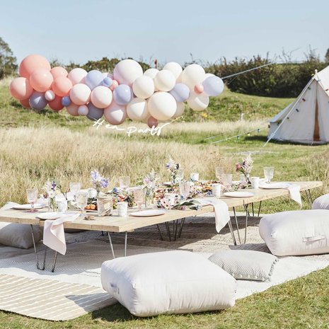Ginger Ray Arche de ballons à faire soi-même, rose poudré, nude et bleu | par kit