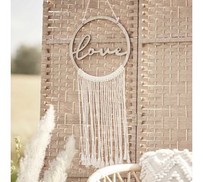 Ginger Ray Houten ring LOVE macrame | per stuk Ginger Ray Houten ring LOVE macrame | per stuk