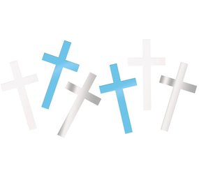 Unique Party Blue confetti crosses | 14 gram bag