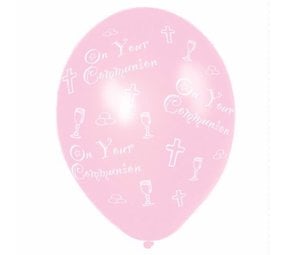 Amscan Communie ballonnen roze | 6 stuks Amscan Communie ballonnen roze | 6 stuks