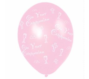 Amscan Rosa Kommunionsballons | 6 Stück