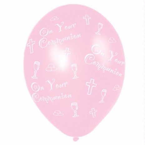 Amscan Communie ballonnen roze | 6 stuks Amscan Communie ballonnen roze | 6 stuks