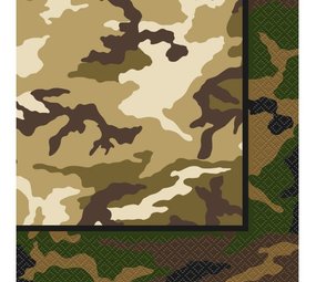 Unique Party Camouflage military napkins 33x33cm | 16 pieces