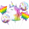 Godan Unicorn Rainbow Foil Balloon Bouquet | 5-piece