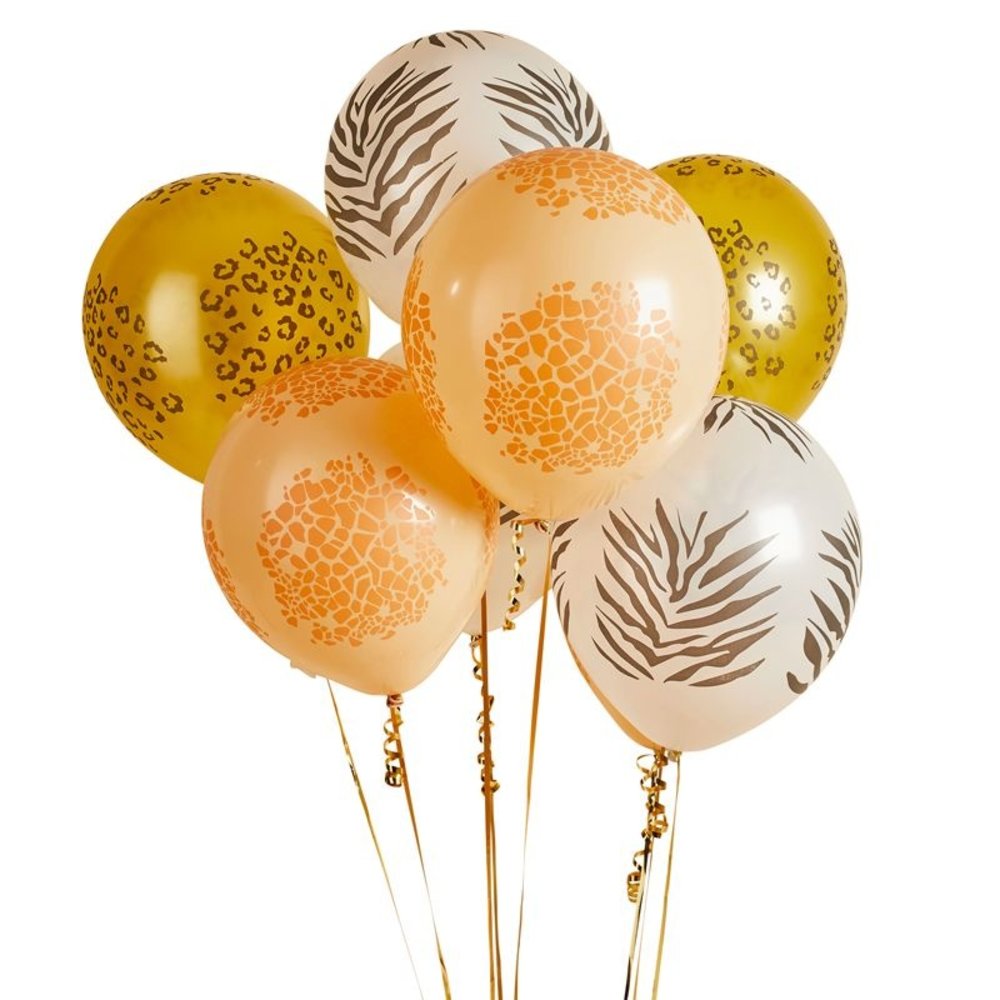 Hootyballoo Safari-Tierdruck-Luftballons | 10er-Pack