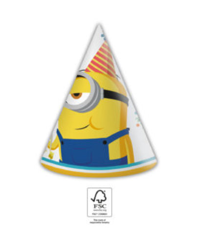 Procos Party Minions The Rise of Gru Hoedjes | 6 stuks Procos Party Minions The Rise of Gru Hoedjes | 6 stuks