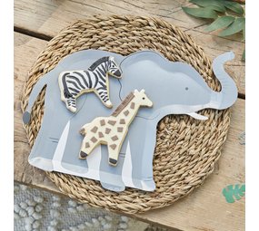 Ginger Ray Borden Lets go Wild Olifant 30x24,5cm | 8 stuks Ginger Ray Borden Lets go Wild Olifant 30x24,5cm | 8 stuks