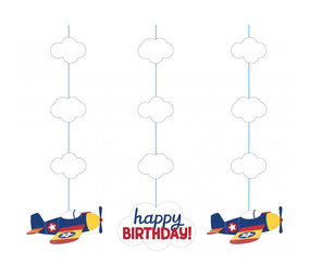 Folat Hangdecoratie Vliegtuig | 3 stuks Folat Hangdecoratie Vliegtuig | 3 stuks