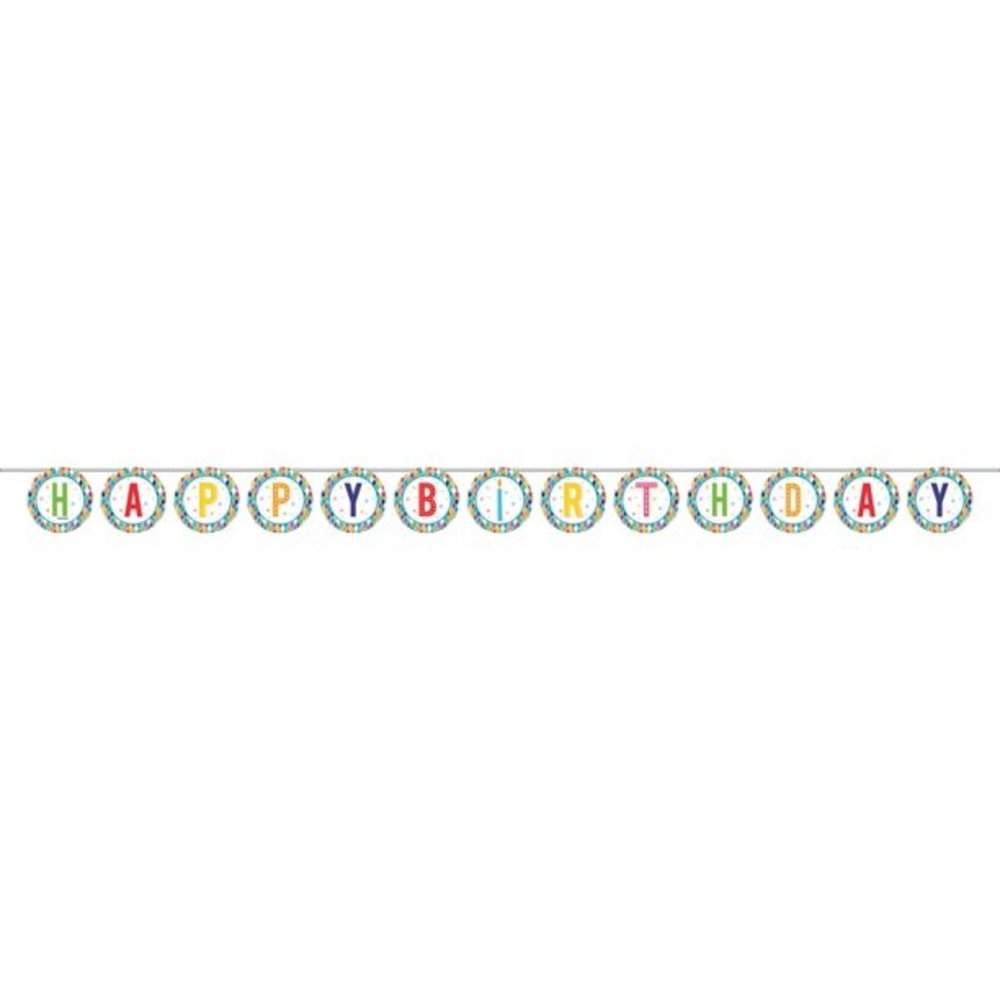 Creative Converting Buchstabengirlande „Alles Gute zum Geburtstag“ | 1,7 Meter
