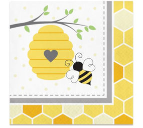 Creative Converting Servetten Bij 24x24cm | 16 stuks Creative Converting Servetten Bij 24x24cm | 16 stuks