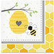 Creative Converting Babyservietten mit Bienenmotiv, 24 x 24 cm | 16 Stück