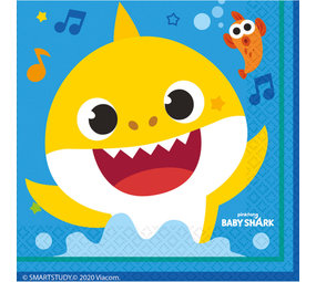 Amscan Baby Shark Napkins 33x33cm | 16 pieces