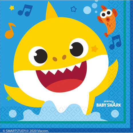 Amscan Baby Shark Servetten 33x33cm | 16 stuks