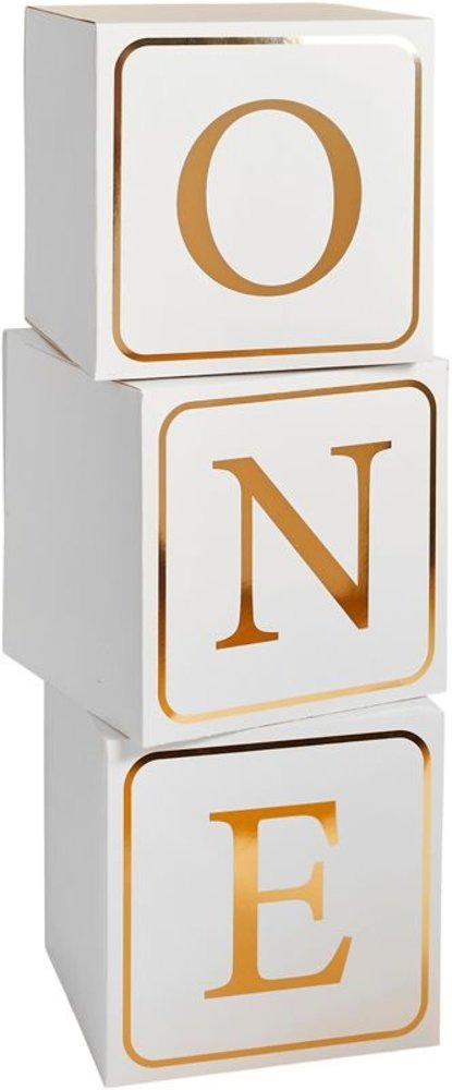 Hootyballoo Blocs de lettres ONE or rose | 3 pièces